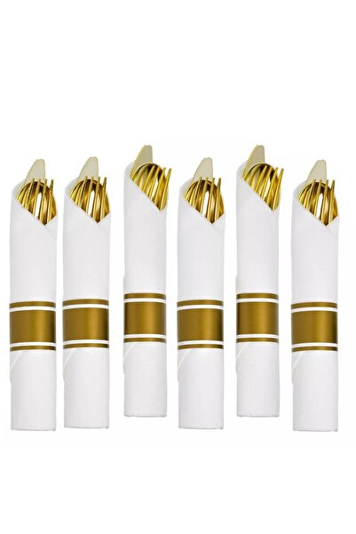 4basix مجموعة أدوات مائدة للاستخدام مرة واحدة، مغلفة بشكل فردي، عبوة من 6 مجم...