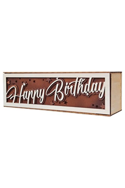 OEM Wooden wine bottle box – "Happy Birthday" model