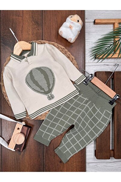 Kids Kingdom Pamuklu Yakalı Ekoseli 2li Erkek Bebek Takım