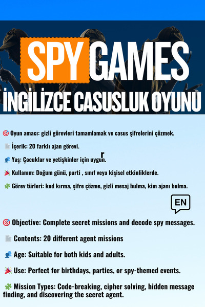 GameBulance Spy Games, Secret Agent Games, Spy Party Games - English Detective Spy Game
