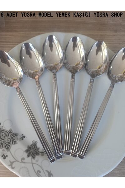 Yüsra Shop 6 Yüsra Model Tablespoons (Stainless Steel) Are Suitable for Daily Use.