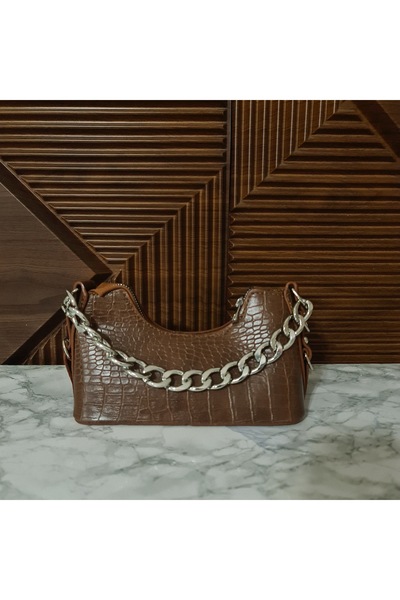 ERGİNCİ HOME Μεταλλική αλυσίδα με λεπτομέρειες από κροκόδειλο, τσάντα ώμου κα...