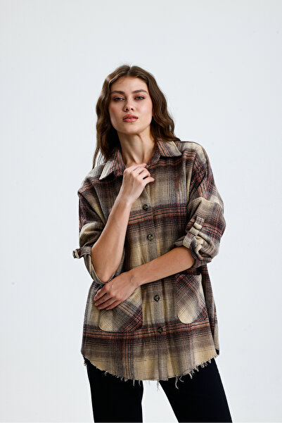 jöns since 1997 Дамска риза с кариран десен и предни джобове