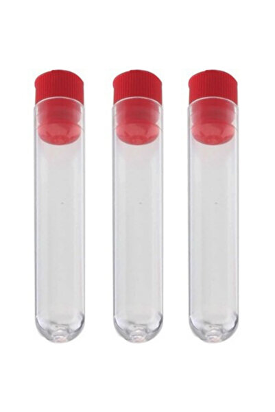 BTRLAB Deney Tüpü Plastik 12x75 mm Yuvarlak Taban - Kapaklı - 25 Adet
