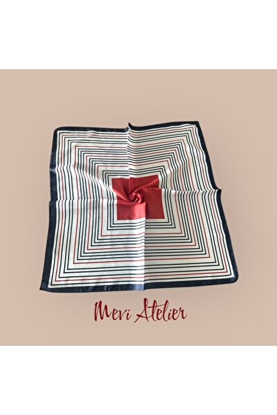 Mevi Atelier Çizgili Desenli Fular 50 X 50
