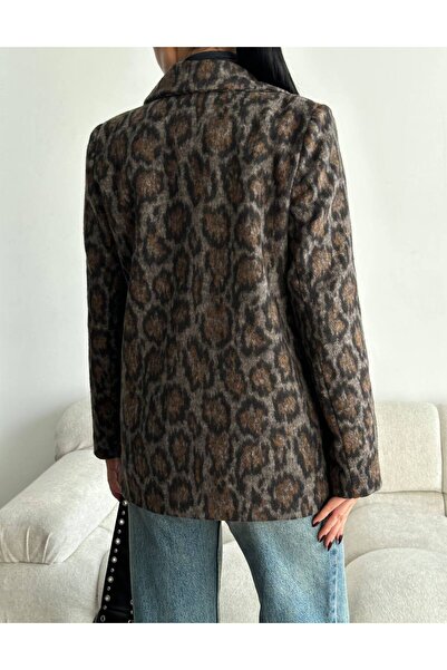 MUZY Leopar Desenli Blazer Ceket