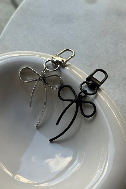 klovi Bow Metal Bag Accessory Keychain Set of Two