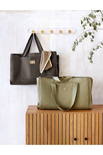 PAMUK HANIM Multi-Purpose, Liquid-Proof, Can Be Used as a Floor Covering, Large Size Mother and Baby Travel Designer Bag/Anthracite