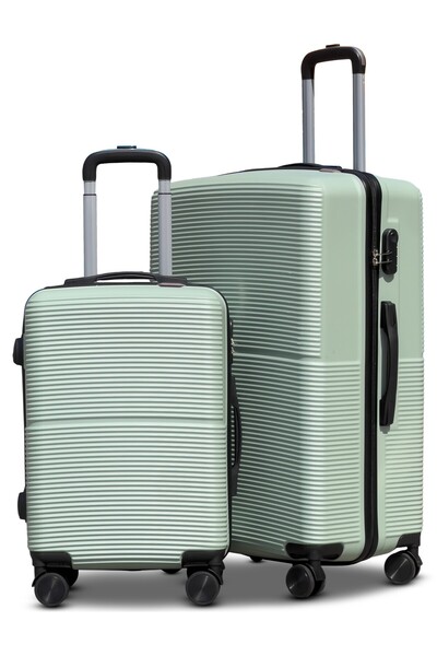 ZAAPPY مجموعة من قطعتين من حقائب السفر المصنوعة من مادة ABS خفيفة الوزن ذات ا...