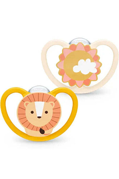 Nuk baby pacifier orange lion 6-18 month 2 piece