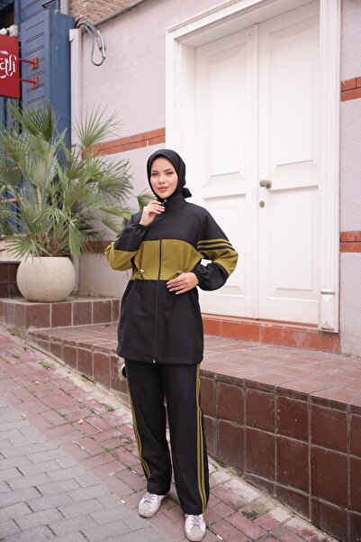 Wovi Women's Hijab Tracksuit Set Double Bottom - Top Set