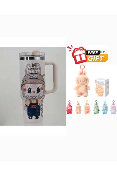 Generic ST Labubu Stainless Steel Vacuum Insulated Cup, 40oz Insulated Travel Cup + Free Labubu Gift
