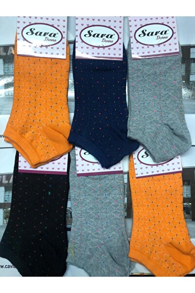 Gawzera مجموعة من 12 جوارب ملونة من سارة دونا بنمط منقط