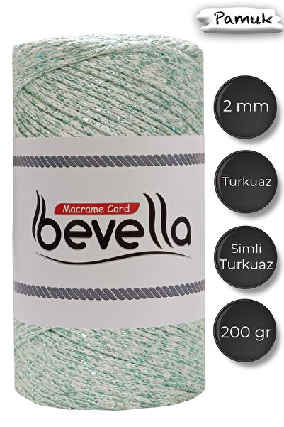 Bevella Macrame Cord Ultra Simli 2 mm Bordo Gümüş Makrome İpi 200 gr