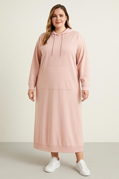MAY MARA Plus Size 3 Yarn Dress with Pockets and Hood