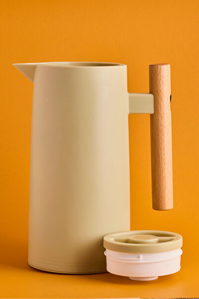 Perotti Begonia Nordic Bambu Saplı Cam Vakumlu Termos 1000 ml Yeşil