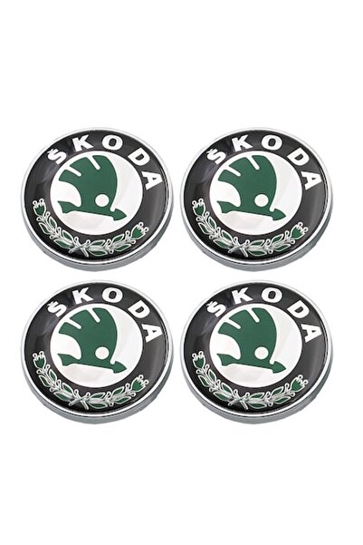 LinePartsBim Set 4 embleme jante aliaj compatibile Skoda diametru 60mm, negru...