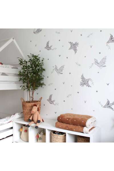 WALLHUMAN Uçan Kuşlar Masalı Çocuk Odası Duvar Stickerı