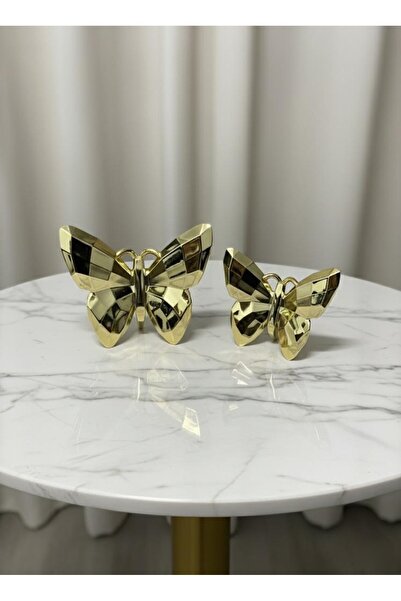 EVİMDM İkili Gold Kelebek Biblo Seti