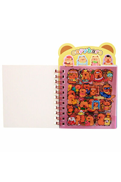 ÖZ OFİS Capybara Kapibara Ayraçlı Stickerlı Not Defteri 8 Sayfa Sticker 16 Sayfa Not Defteri Tekli