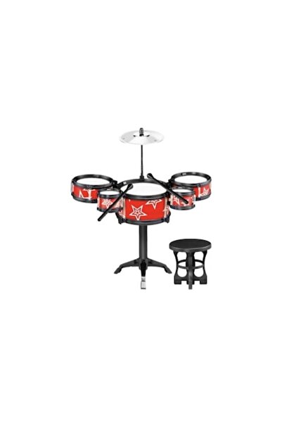 MASHASHOP Set of 5 Children's Drums, Jazz Drum, MASHASHOP, stool included, red