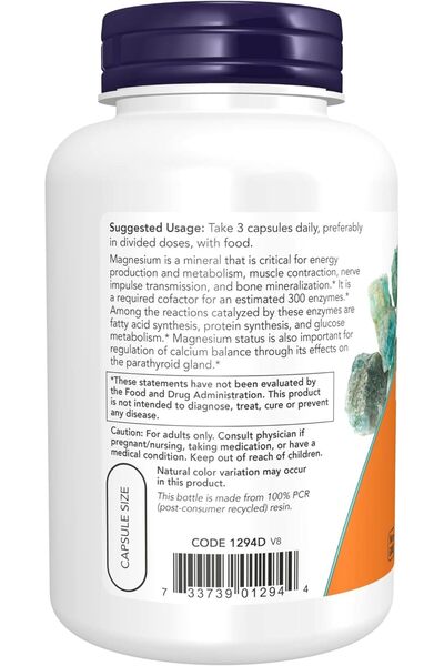 Now Foods Magnesium Citrate Capsules, 400 mg, 120-Count