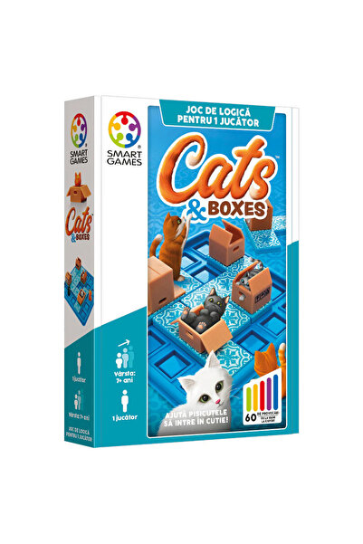 Smart Games Jocul logic Cats and Boxes cu 60 de provocări (ediția romană)