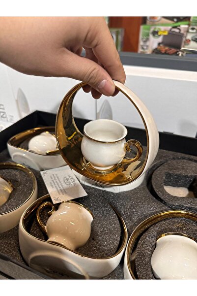 LİLA HOME Coffee Cup Set with Handle Detail