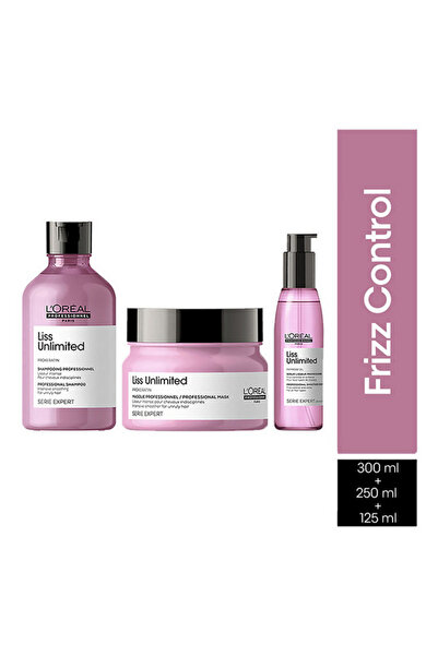 L'oreal Professionnel Liss Unlimited Shampoo, Hair Mask & Hair Serum Serie Expert - combo