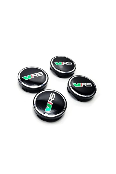 LinePartsBim Set 4 Capace Embleme cu logo VRS RS pentru Jante Aliaj, diametru exterior 60mm compatibile cu Skoda