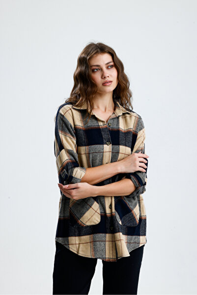 jöns since 1997 Γυναικείο καρό πουκάμισο ξυλοκόπος με μπροστινή τσέπη