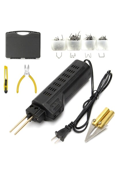 LinePartsBim Kit complet pistol de sudură profesional din plastic, 100W, 200 capse, clește, tăietor inclus