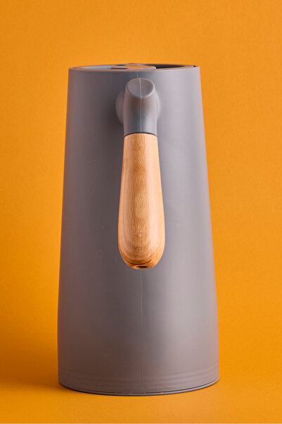 Perotti Niva Nordic Bamboo Handle Glass Vacuum Thermos 1000 ml Gray