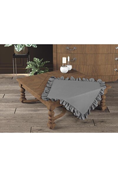 Erba kreasyon Ruffled Runner Ruffled Fiskos Cover Tablecloth 80X80 Cotton Polyester