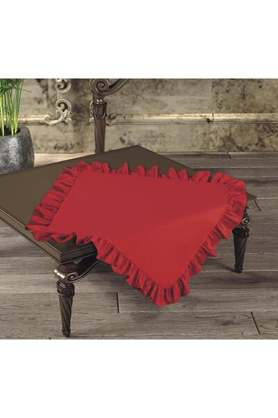Erba kreasyon Ruffled Runner Ruffled Fiskos Cover Tablecloth 80X80 Cotton Polyester