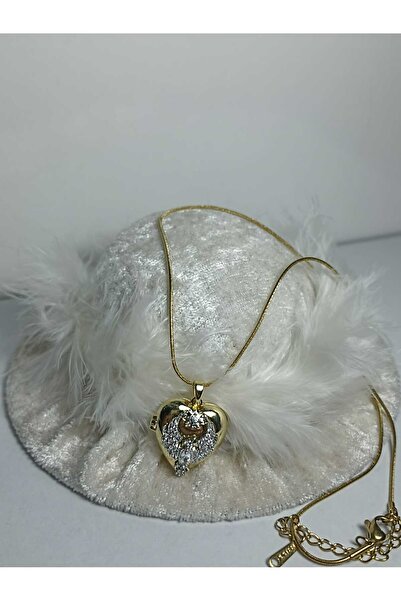 MomStyle UZAK ŞEHİR ÇELİK ALYA KOLYE KALPLİ ANKA KUŞU - AÇILABİLİR, ZİRKON TAŞLI-PASLANMAZ ÇELİK