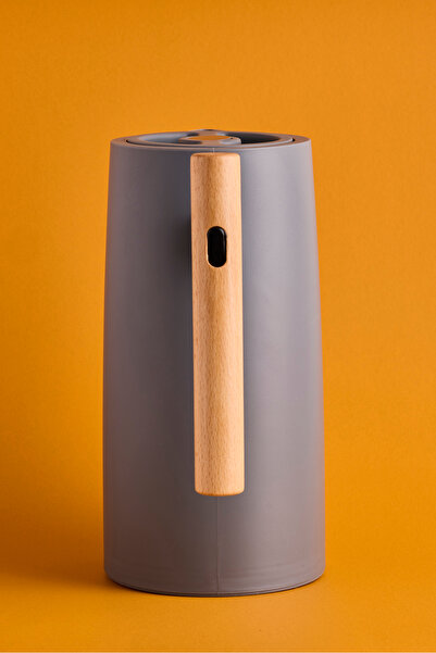 Perotti Begonia Nordic Bamboo Handle Glass Vacuum Thermos 1000 ml Gray