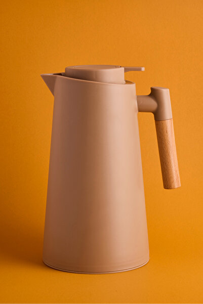 Perotti Aster Nordic Bamboo Handle Glass Vacuum Thermos 1000 ml Brown