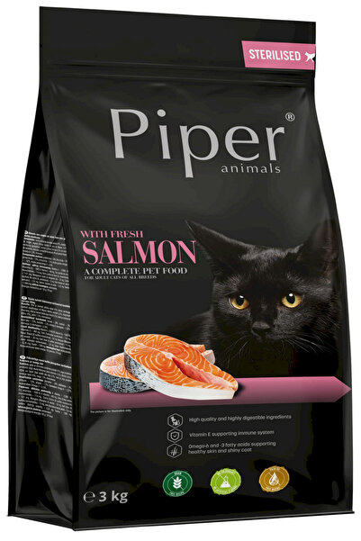 Dolina Noteci Hrană uscată Piper pentru pisici adulte sterilizate, somon, 3 kg