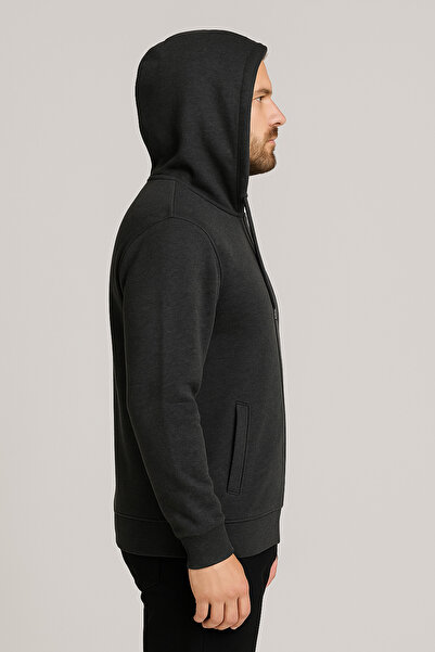 Maccali Чоловічий довгий рукав, капюшон, блискавка, світло-сірий світшот