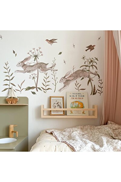 WALLHUMAN Zıp Zıp Tavşanlar Çocuk Odası Duvar Stickerı