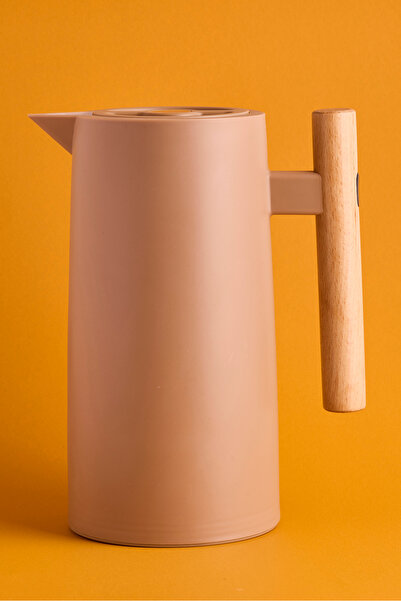 Perotti Begonia Nordic Bamboo Handle Glass Vacuum Thermos 1000 ml Brown