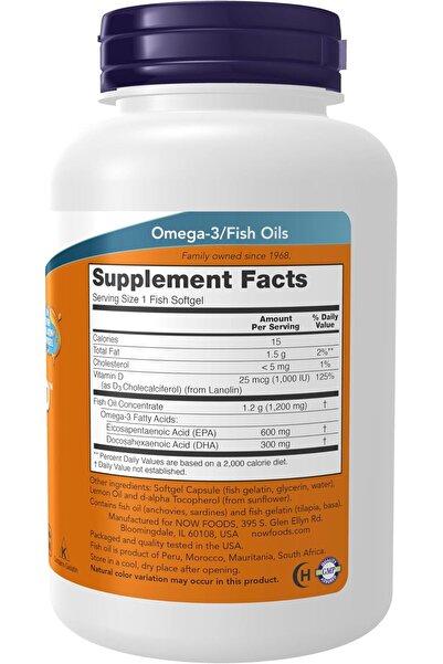 Now Ultra Omega 3-D, Omega-3 Fish Oil + Vitamin D-3, 90 Softgels