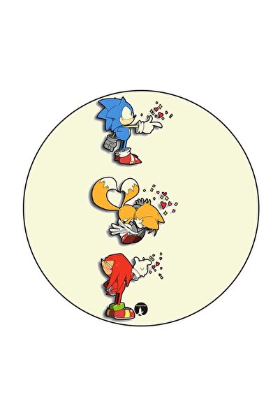 Generic RKN Video Game Sonic Printed Fridge Magnet Round Multicolour
