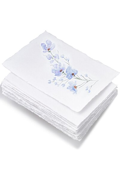 WANDERINGS ورق أبيض A4 مصنوع يدويًا بحواف مسطحة، 50 ورقة، 150 جم/م²، 21 × 30 سم