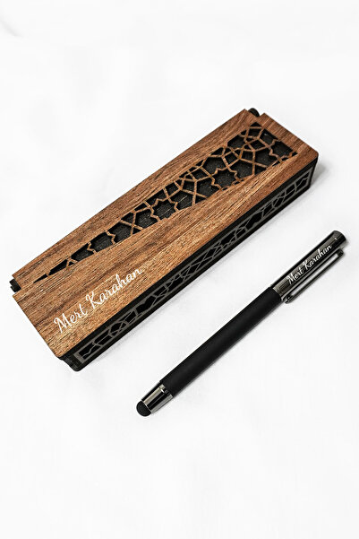 markcat Kişiye Özel İsimli Ahşap Kutulu Metal Roller Hediyelik Tükenmez Kalem
