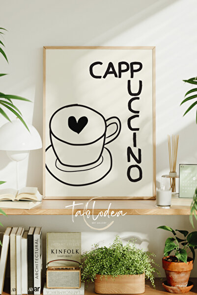 tablodea Капучино Минималистичен декор за ъгъл за кафе Картина в рамка TD Мод...