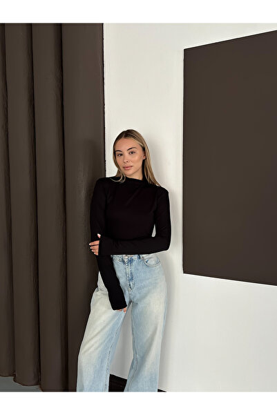 RDK Giyim Women's Finger Detail Bodysuit