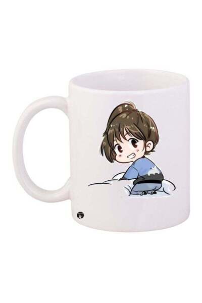 Generic BP Cartoon Girl Printed Coffee Mug White/Beige/Blue