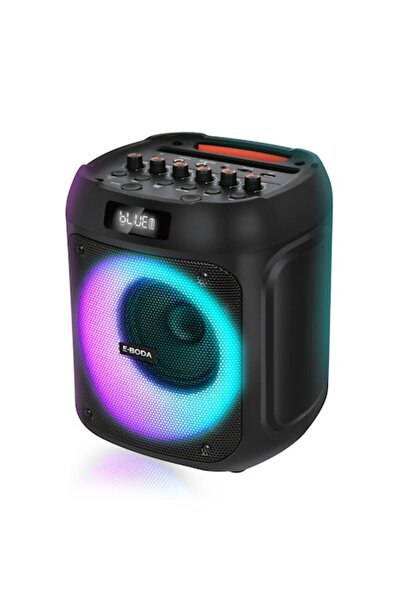 E-BODA Boxă portabilă Vibe 510, Bluetooth 4.2, baterie de 4 ore, lumini RGB, ...